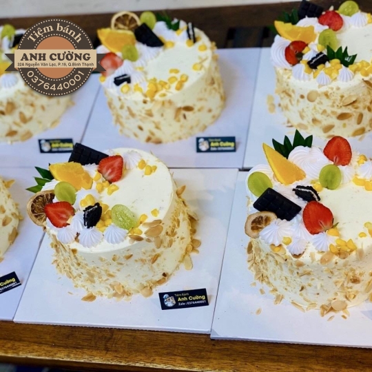 Bánh kem bắp trái cây 14cm